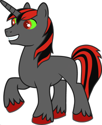 Size: 1920x2350 | Tagged: safe, edit, king sombra, shining armor, pony, unicorn, colored sclera, fusion, green sclera, male, palette swap, ponyar fusion, raised hoof, recolor, red eyes, simple background, smiling, solo, stallion, transparent background, unshorn fetlocks, vector, vector edit