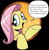 Size: 421x431 | Tagged: safe, fluttershy, rainbow dash, pegasus, pony, accents, bad advice fluttershy, blue eyes, dialogue, exploitable meme, female, mare, meme, open mouth, pink mane, raised hoof, raised leg, simple background, smiling, solo, speech bubble, talking to viewer, underhoof, yellow coat