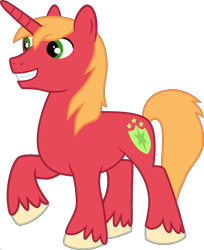 Size: 1920x2350 | Tagged: safe, edit, big macintosh, shining armor, pony, unicorn, fusion, male, palette swap, ponyar fusion, raised hoof, recolor, simple background, solo, stallion, transparent background, vector, vector edit