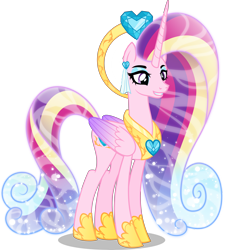 Size: 6000x6665 | Tagged: safe, artist:orin331, princess cadance, alicorn, pony, absurd resolution, alternate hairstyle, alternate universe, dancerverse, female, halo, mare, older, simple background, smiling, solo, transparent background, ultimate cadance, vector