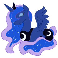 Size: 1024x1024 | Tagged: safe, artist:pansyseed, princess luna, alicorn, pony, eyes closed, simple background, solo, transparent background