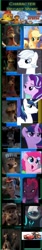 Size: 168x1000 | Tagged: safe, applejack, double diamond, grubber, pinkie pie, shining armor, starlight glimmer, tempest shadow, twilight sparkle, twilight sparkle (alicorn), alicorn, earth pony, pony, unicorn, my little pony: the movie, cars (pixar), chicken run, recast meme