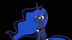 Size: 1920x1080 | Tagged: source needed, safe, artist:lunarevening, princess luna, alicorn, pony, black background, female, mare, simple background, solo, vector, wallpaper