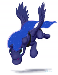 Size: 1006x1310 | Tagged: safe, artist:stillwaterspony, princess luna, alicorn, pony, female, leaping, solo