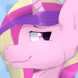 Size: 1024x1024 | Tagged: safe, artist:zevhara, princess cadance, alicorn, pony, bust, portrait, smiling, solo