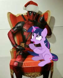 Size: 2009x2488 | Tagged: safe, derpibooru import, twilight sparkle, christmas, deadpool, funny