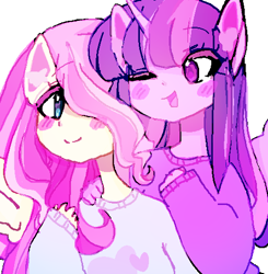 Size: 506x516 | Tagged: safe, artist:lovefool2, derpibooru import, fluttershy, twilight sparkle, twilight sparkle (alicorn), alicorn, anthro, blushing, clothes, female, lesbian, shipping, sweater, sweatershy, twishy