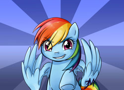 Size: 800x582 | Tagged: safe, artist:kuraidraws, rainbow dash, pegasus, pony, blue coat, female, mare, multicolored mane