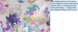 Size: 856x351 | Tagged: safe, princess cadance, princess celestia, princess luna, alicorn, pony, my little pony: the movie, my little pony: the movie look & find, petrification