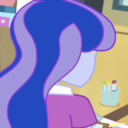 Size: 720x720 | Tagged: safe, screencap, princess luna, vice principal luna, a banner day, equestria girls, friendship games, cropped, female, rear view, solo