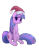 Size: 1600x2036 | Tagged: safe, artist:viwrastupr, derpibooru import, twilight sparkle, hat, santa hat, simple background, solo, transparent background, underhoof, unshorn fetlocks