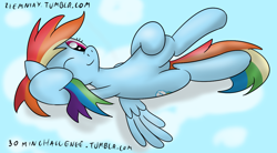 Size: 1174x648 | Tagged: safe, artist:ziemniax, rainbow dash, pegasus, pony, 30 minute art challenge, cloud, cloudy