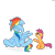 Size: 600x600 | Tagged: safe, artist:hudoyjnik, rainbow dash, scootaloo, pegasus, pony, crying, female, mare, wings