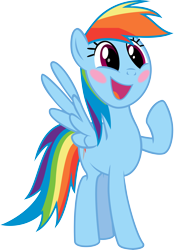 Size: 6000x8599 | Tagged: safe, artist:firestorm-can, rainbow dash, pegasus, pony, absurd resolution, blushing, fangasm, happy, ohmygosh, simple background, solo, transparent background, vector, wingboner