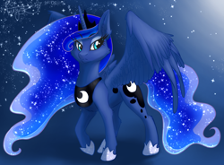 Size: 1900x1400 | Tagged: safe, artist:angexci, princess luna, alicorn, pony, female, mare, solo