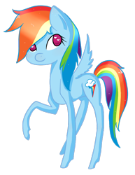 Size: 578x747 | Tagged: safe, artist:taninori-kun, rainbow dash, pegasus, pony, blue coat, female, mare, multicolored mane