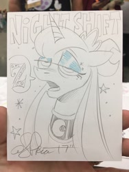 Size: 768x1024 | Tagged: safe, artist:andypriceart, princess luna, alicorn, pony, andy you magnificent bastard, female, mare, sleepy, solo, stars, traditional art, z