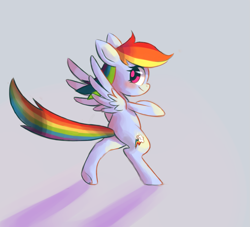 Size: 973x884 | Tagged: safe, artist:astrofiziks, rainbow dash, pegasus, pony, bipedal, blushing, female, mare, simple background, solo, underhoof, white background