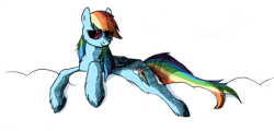 Size: 600x287 | Tagged: safe, artist:anto009, rainbow dash, pegasus, pony, blue coat, female, mare, multicolored mane