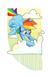 Size: 2013x3063 | Tagged: safe, artist:nifty-senpai, rainbow dash, pegasus, pony, cloud, colored pupils, cute, dashabetes, female, mare, solo