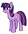 Size: 395x484 | Tagged: safe, artist:cosmalumi, twilight sparkle, pony, unicorn, female, horn, mare, ms paint, multicolored mane, purple coat, solo