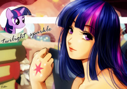 Size: 650x457 | Tagged: safe, artist:esther, artist:esther-shen, derpibooru import, twilight sparkle, human, handy marks, humanized, solo