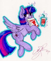 Size: 2034x2430 | Tagged: safe, artist:jorobro, derpibooru import, twilight sparkle, twilight sparkle (alicorn), alicorn, pony, fast food, female, food, mare, solo, twilight burgkle