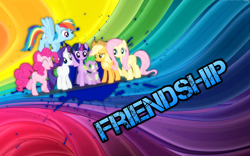 Size: 1920x1200 | Tagged: safe, artist:tacky122, artist:tzolkine, derpibooru import, edit, applejack, fluttershy, pinkie pie, rainbow dash, rarity, spike, twilight sparkle, twilight sparkle (alicorn), alicorn, dragon, earth pony, pegasus, pony, unicorn, female, mane seven, mane six, mare, wallpaper, wallpaper edit