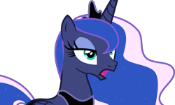 Size: 6396x3837 | Tagged: safe, artist:ponponvector, princess luna, alicorn, pony, a royal problem, absurd resolution, jewelry, luna is not amused, regalia, sarcasm, simple background, solo, transparent background, unamused, vector