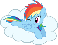 Size: 613x473 | Tagged: safe, artist:fizzy-dog, rainbow dash, pegasus, pony, cloud, cute, dashabetes, filly, filly rainbow dash, on a cloud, solo