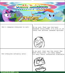 Size: 500x562 | Tagged: safe, artist:flamingo1986, rainbow dash, twilight sparkle, pegasus, pony, double rainboom, double rainboom drama, drama, meme, rage comic, rage face