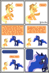 Size: 3254x4837 | Tagged: safe, artist:gutovi, applejack, princess luna, alicorn, earth pony, pony, comic:why me!?, comic, dream