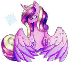 Size: 1644x1390 | Tagged: safe, artist:darkness-pure, princess cadance, alicorn, pony, colored wings, cute, cutedance, simple background, solo, transparent background