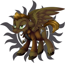 Size: 1000x978 | Tagged: safe, artist:mychelle, pegasus, pony, clothes, dean winchester, male, ponified, simple background, solo, stallion, supernatural, transparent background