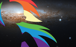 Size: 1920x1200 | Tagged: safe, artist:megasweet, edit, rainbow dash, pegasus, pony, galaxy, solo, space, wallpaper