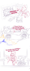 Size: 625x1476 | Tagged: safe, artist:raridashdoodles, grubber, princess cadance, princess celestia, princess luna, tempest shadow, oc, oc:anon, alicorn, pony, comic:anon the movie, comic:anon the movie 2017, my little pony: the movie, /mlp/, 4chan, airship, bread, comic, explosion, food, megaphone, simple background, toast, white background