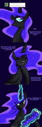 Size: 750x2250 | Tagged: safe, artist:cosmalumi, nightmare moon, alicorn, pony, ask, comic, nicemare moon, solo, tumblr, tumblr:ask queen moon