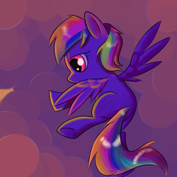 Size: 2222x2222 | Tagged: safe, artist:pyrewing, rainbow dash, pegasus, pony, cloud, cloudy, filly, filly rainbow dash, solo