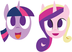 Size: 7987x5772 | Tagged: safe, artist:amarthgul, princess cadance, twilight sparkle, twilight sparkle (alicorn), alicorn, pony, absurd resolution, simple background, transparent background, vector