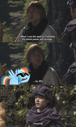 Size: 640x1077 | Tagged: safe, rainbow dash, pegasus, pony, 20% cooler, dragon quest (game), the hero yoshihiko, the hero yoshihiko and the demon king's castle