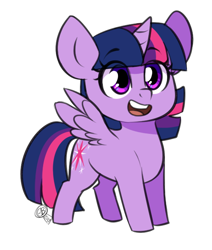 Size: 550x650 | Tagged: safe, artist:cosmalumi, twilight sparkle, twilight sparkle (alicorn), alicorn, pony, chibi, cute, female, mare, simple background, smiling, solo, transparent background, twiabetes