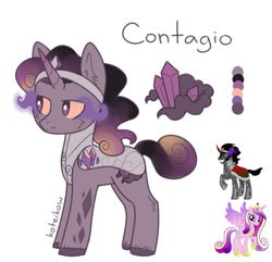 Size: 897x865 | Tagged: safe, artist:koteikow, king sombra, princess cadance, pony, unicorn, armor, fusion, sombra eyes, unshorn fetlocks, xk-class end-of-the-world scenario