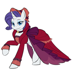 Size: 760x750 | Tagged: safe, artist:cosmalumi, merry, rarity, pony, unicorn, a hearth's warming tail, clothes, dress, female, mare, simple background, solo, white background