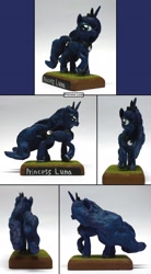 Size: 1124x2033 | Tagged: safe, artist:ubrosis, princess luna, alicorn, pony, sculpture, solo, traditional art