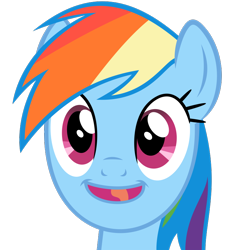 Size: 850x850 | Tagged: safe, rainbow dash, pegasus, pony, may the best pet win, faic, happy, quality