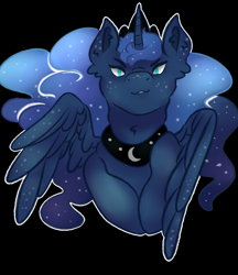 Size: 2893x3352 | Tagged: safe, artist:bewarethemusicman, princess luna, alicorn, pony, freckles, solo