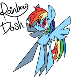 Size: 500x500 | Tagged: safe, artist:30clock, rainbow dash, pegasus, pony, pixiv, pointy ponies, solo