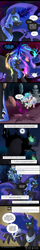 Size: 750x4667 | Tagged: safe, artist:cosmalumi, nightmare moon, princess celestia, alicorn, pony, comic, elements of harmony, tumblr:ask queen moon