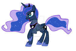 Size: 1024x693 | Tagged: safe, artist:choccymilkshake, princess luna, alicorn, pony, raised hoof, simple background, solo, transparent background, vector, watermark