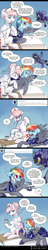 Size: 750x3901 | Tagged: safe, artist:cosmalumi, nurse redheart, rainbow dash, bat pony, earth pony, pegasus, pony, armor, bandage, blood, comic, flying, needle, night guard, nurse uniform, slit eyes, trio, tumblr:ask queen moon